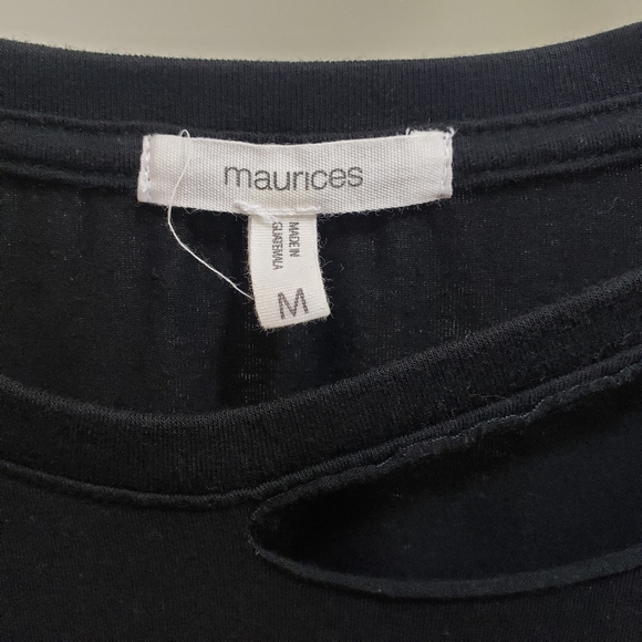 Maurices easy tiger graphic open neck short sleeve shirt woman's size me… - Picture 5 of 7